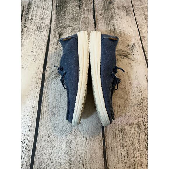 HEYDUDE Girl’s Wendy Sparkle Denim Shoes / Size: Y2-Y3 - Picture 6 of 10